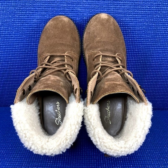 SKECHERS FAUX FUR UPPER Women`s Size 7 Brown Hiking Boots SN48773 - Picture 6 of 9